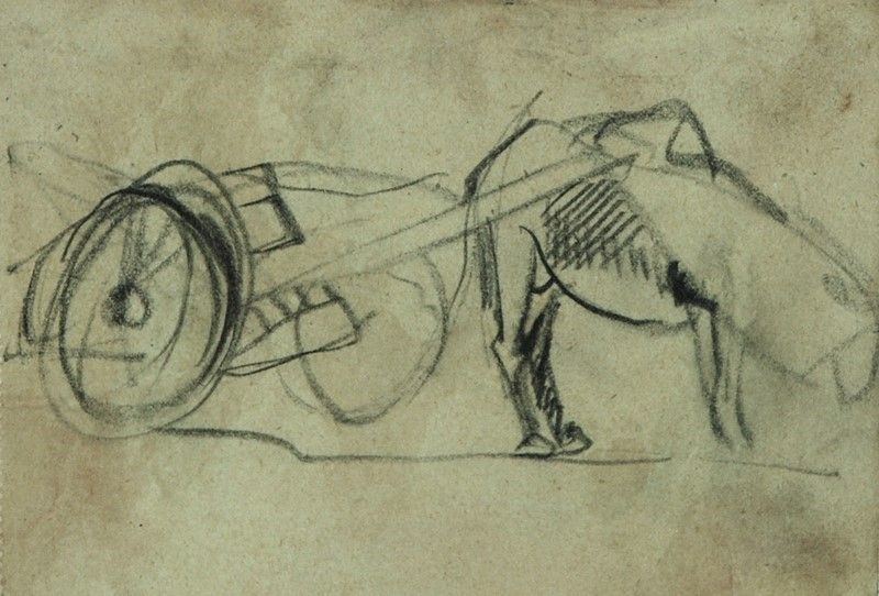 Arturo Checchi - Studio di Cavallo con Carro