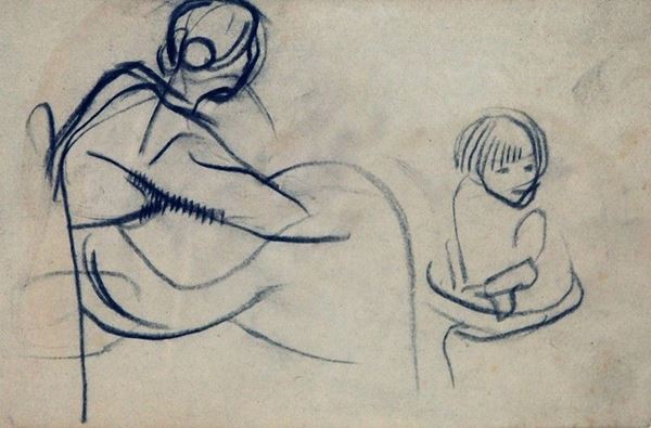 Arturo Checchi - Donna con bambino