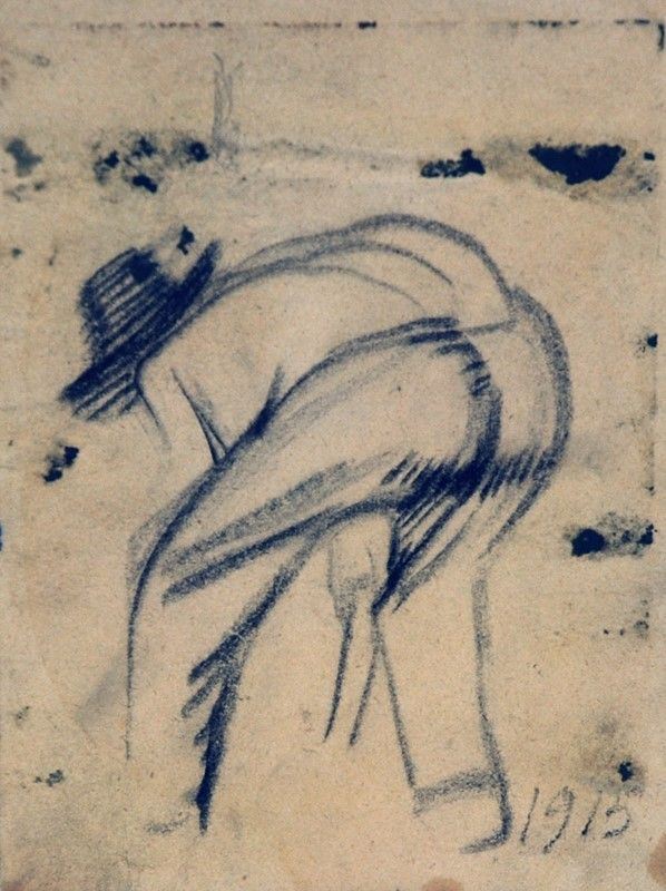 Arturo Checchi : Aratore  (1915)  - Matita su carta - Auction ARTURO CHECCHI Disegni ed incisioni - Galleria Pananti Casa d'Aste