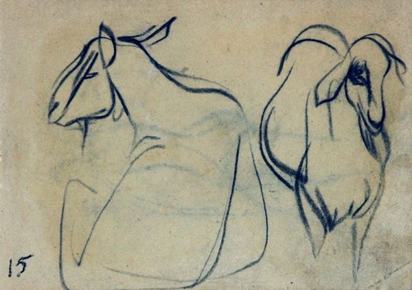Arturo Checchi - Due capre