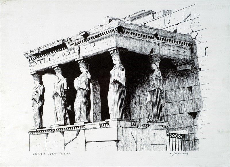 Anonimo, XX Sec. - Partenone; Cariatidi del Portico del Partenone