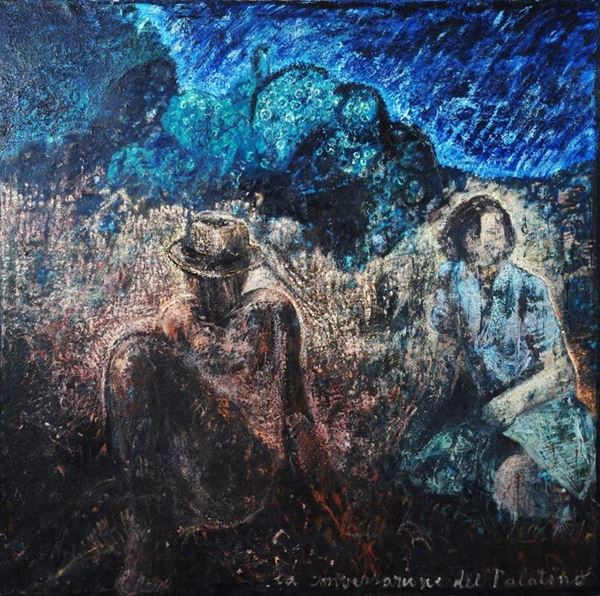 Ruggero Savinio : La conversazione del Palatino  (1987)  - Olio su tela - Asta STORART - ARTE MODERNA E CONTEMPORANEA - IV - Galleria Pananti Casa d'Aste