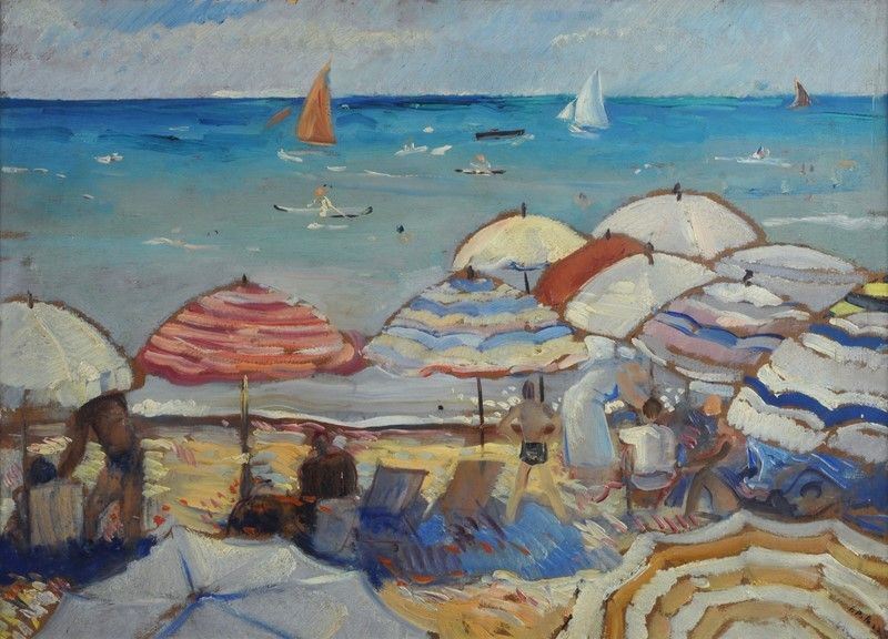 Bernardino Palazzi - Spiaggia a Viareggio