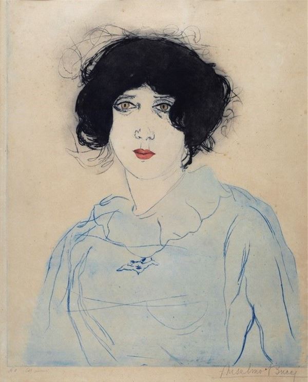 Anselmo Bucci : Ritratto  - Acquatinta - Auction AUTORI DEL XIX E XX SEC - Galleria Pananti Casa d'Aste