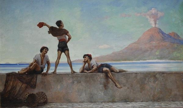 Herbert Sydney : L'eruzione del Vesuvio  (1887)  - Olio su tela - Auction STORART - AUTORI DEL XIX E XX SEC - III - Galleria Pananti Casa d'Aste