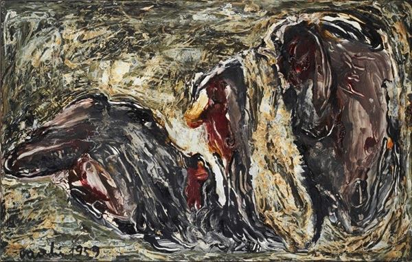 Sergio Vacchi : Piccole figure sdraiate  (1959)  - Olio su tela - Auction STORART - ARTE MODERNA E CONTEMPORANEA - IV - Galleria Pananti Casa d'Aste