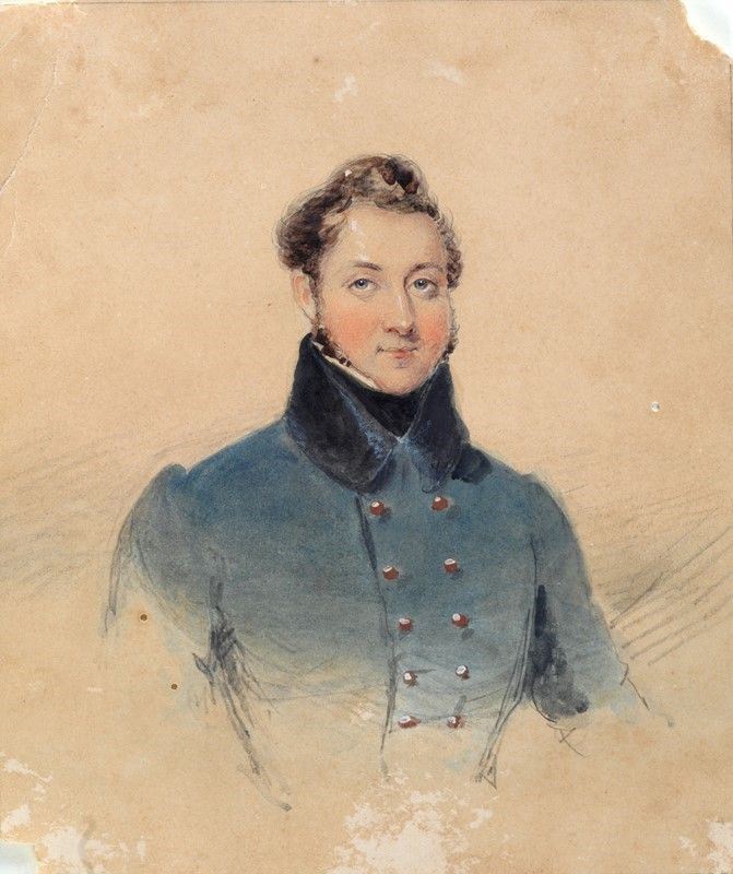 Scuola Inglese, XIX Sec. - Ritratto Maschile