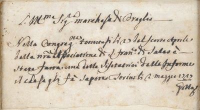Lettera Manoscritta Anonimo XVI Sec.
