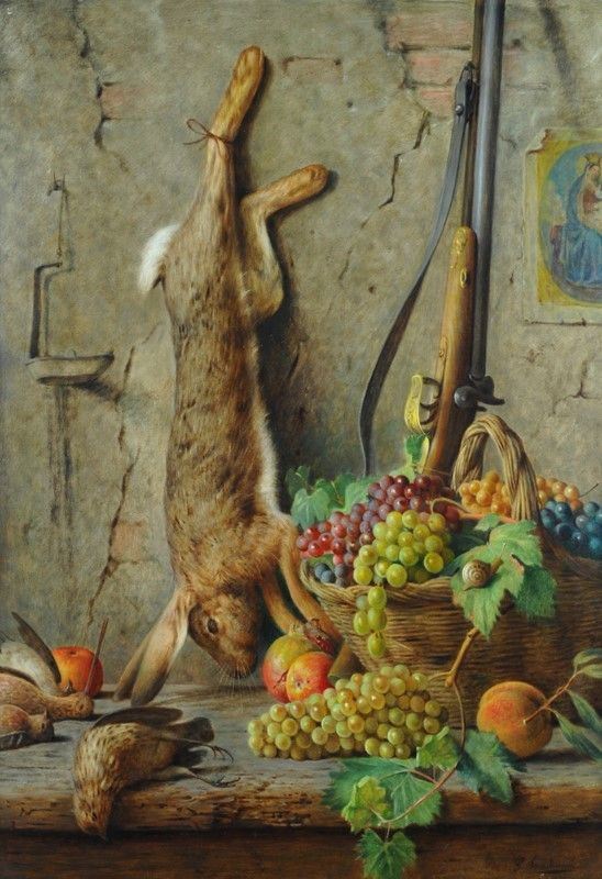 Giovanni Sandrucci - Natura Morta con Lepre e Frutta