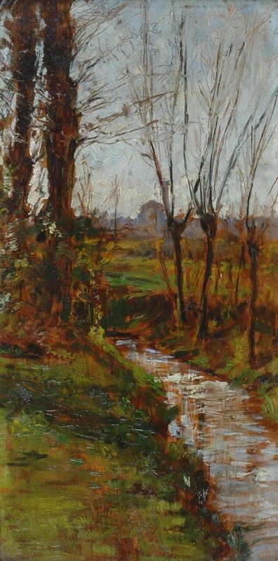 Luigi de Paoli : Paesaggio  - Olio su tavola - Auction UNA PREZIOSA COLLEZIONE TOSCANA - Galleria Pananti Casa d'Aste