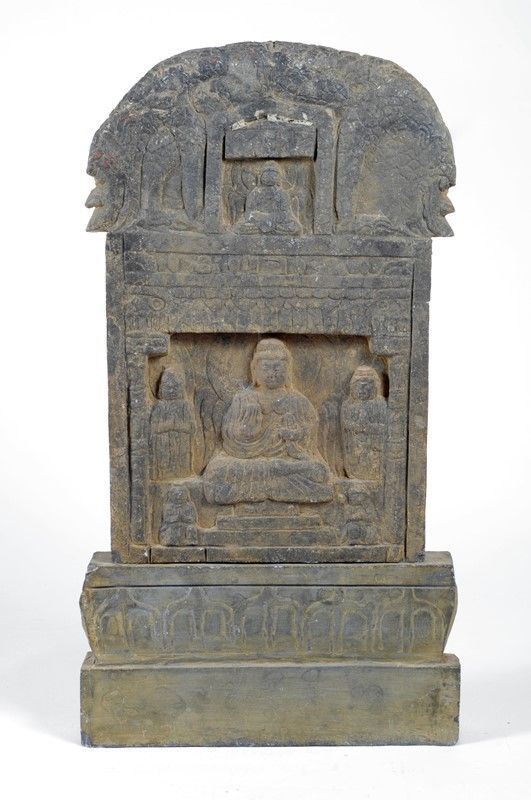 Stele con Buddha e Due Bodhisattva