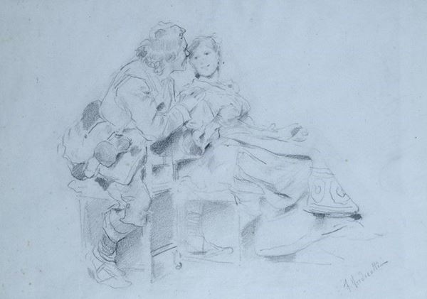 Federico Andreotti : Scena galante  - Auction AUTORI DEL XIX E XX SEC - Galleria Pananti Casa d'Aste