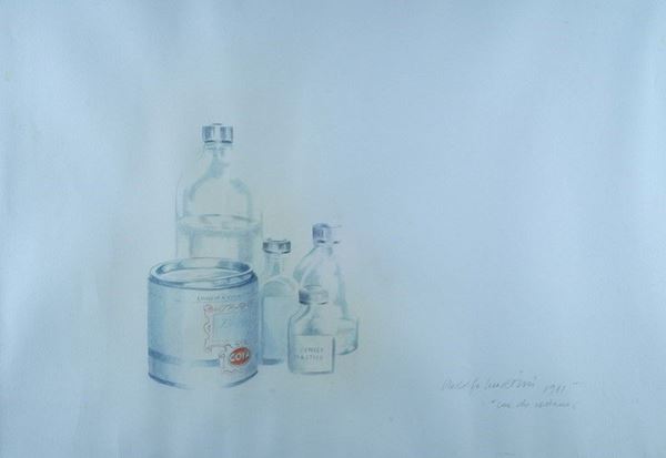 Rodolfo Martini,Anonimo, XX sec. : Cose che restano  (1981)  - Acquerello su carta - Auction STORART - UNA PREZIOSA COLLEZIONE TOSCANA - II - Galleria Pananti Casa d'Aste