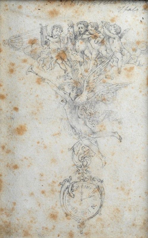 Amadio Vignali : Il trionfo delle arti  ((1887))  - Matita su carta - Asta STORART - UNA PREZIOSA COLLEZIONE TOSCANA - II - Galleria Pananti Casa d'Aste