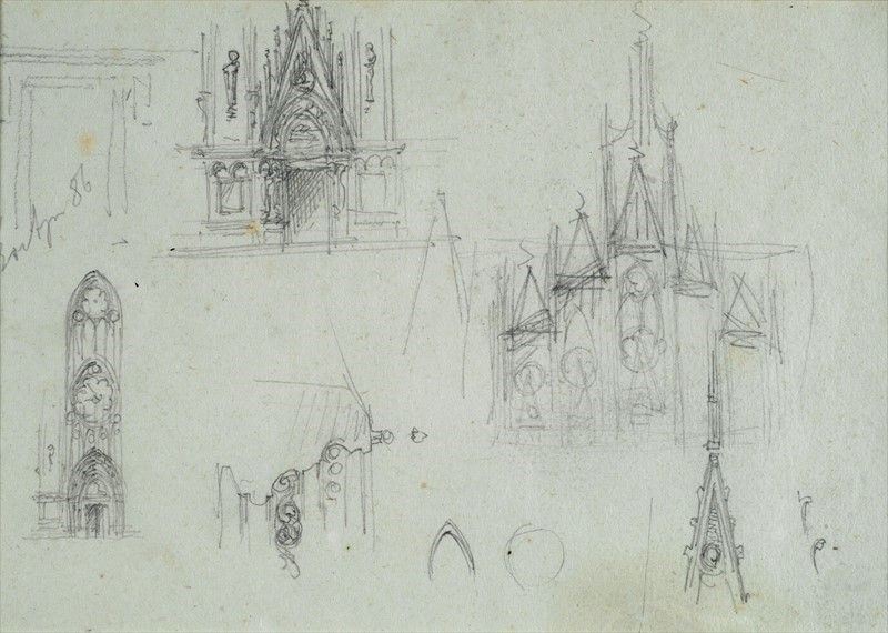 Pietro Toppi - Milano Duomo, Studio di Guglie