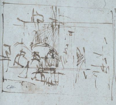 Figure All'aperto (fronte); Ritratto (retro)