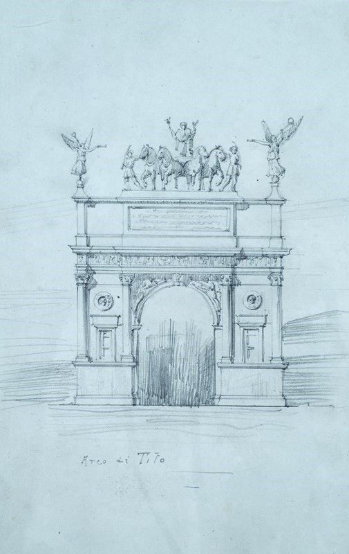 Vittorio Invernizzi : Arco di Tito  - Matita su carta - Auction UNA PREZIOSA COLLEZIONE TOSCANA - Galleria Pananti Casa d'Aste