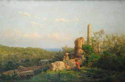 Paesaggio con Bambini e Rovine