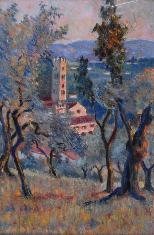 Ferdinando Paolieri - Impruneta, la Chiesa Vista dai Campi Vicini