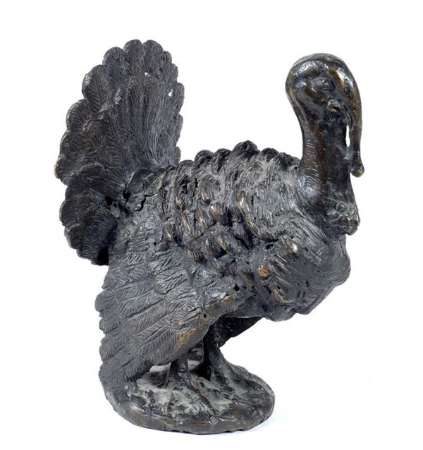Anonimo, XVII - XVIII sec. : Tacchino  - Bronzo - Auction UNA PREZIOSA COLLEZIONE TOSCANA - Galleria Pananti Casa d'Aste