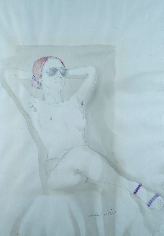 Rodolfo Martini : Donna al sole  - Acqurello su carta - Asta STORART - UNA PREZIOSA COLLEZIONE TOSCANA - II - Galleria Pananti Casa d'Aste