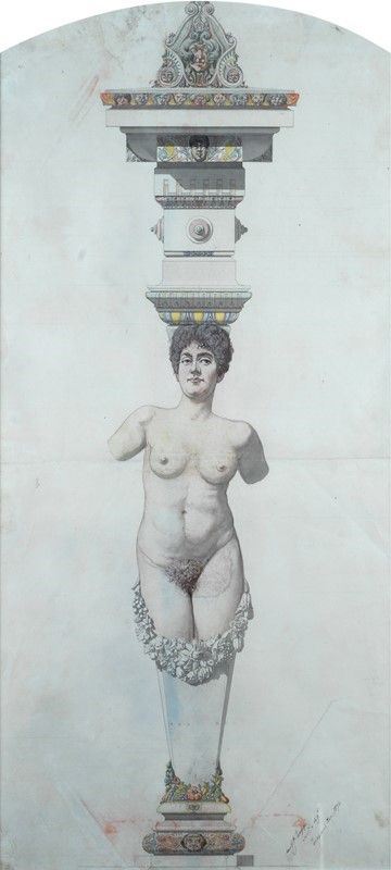 Pietro Toppi - Studio per cariatide