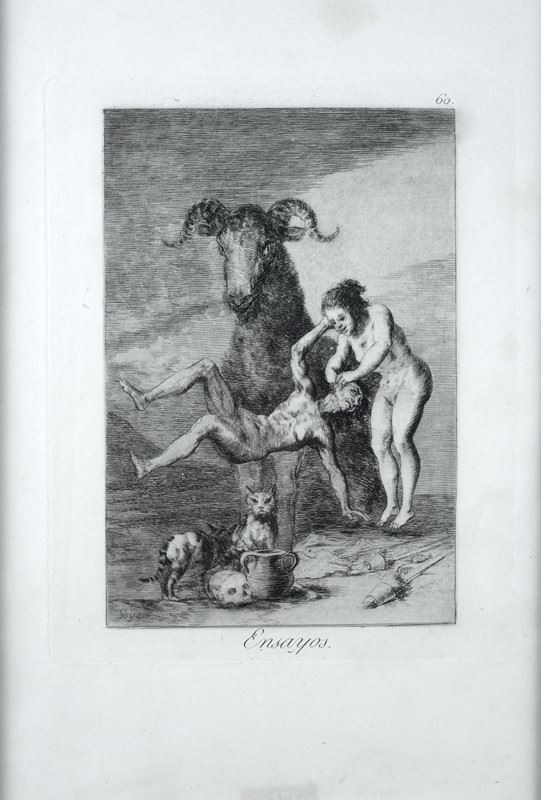 Francisco Goya y Lucientes : Ens ayos ( da "I Capricci")  (1868)  - Acquaforte e acquatinta - Asta ASTA FUORI ASTA - Gioielli, Disegni e dipinti antichi, del XIX sec, del XX sec. e Contemporanei - Galleria Pananti Casa d'Aste