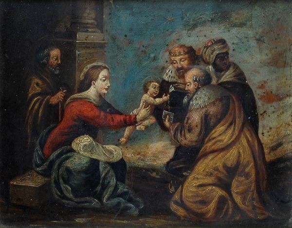 Scuola Italia Centrale, XVIII sec. - Adorazione dei Magi