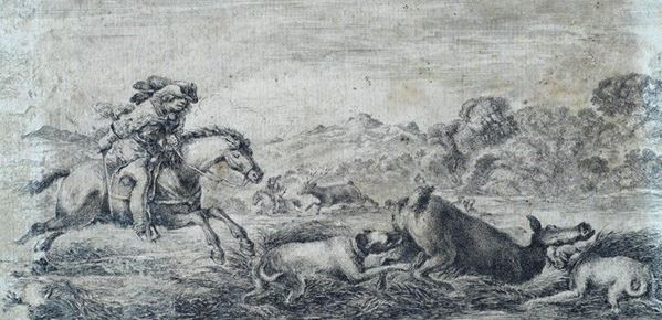 Stefano della Bella - Caccia del cervo