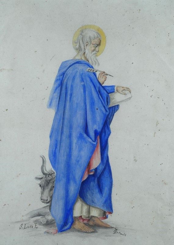 Nino Bertocchi : San Luca  - Acquerello su carta - Asta AUTORI DEL XIX E XX SEC - Galleria Pananti Casa d'Aste
