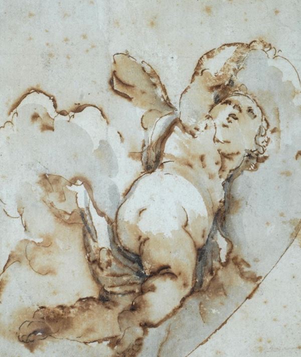 Scuola Genovese, XVII sec. : Putto  - Auction ANTIQUES, PAINTINGS AND FURNISHINGS - Galleria Pananti Casa d'Aste