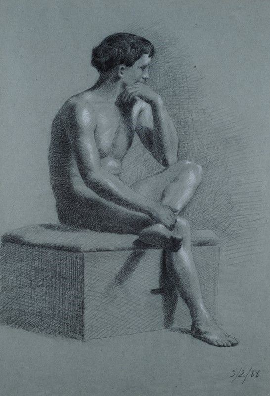 G. Castellucci : Nudo  (1888)  - Matita su carta - Asta STORART - UNA PREZIOSA COLLEZIONE TOSCANA - II - Galleria Pananti Casa d'Aste