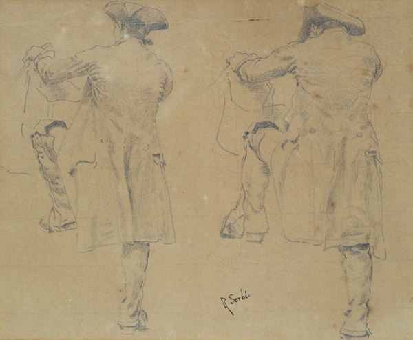 Raffaello Sorbi : Studio per uomo che sale a cavallo  - Auction AUTHORS OF XIX AND XX CENTURY - Galleria Pananti Casa d'Aste