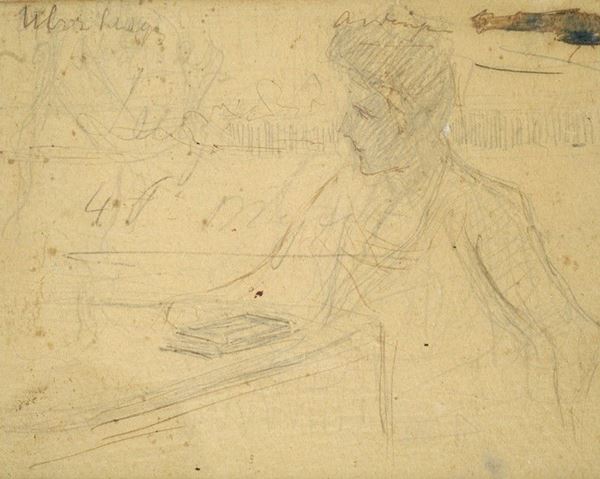 Ulvi Liegi : Donna seduta  - Matita su carta - Asta UNA PREZIOSA COLLEZIONE TOSCANA - Galleria Pananti Casa d'Aste