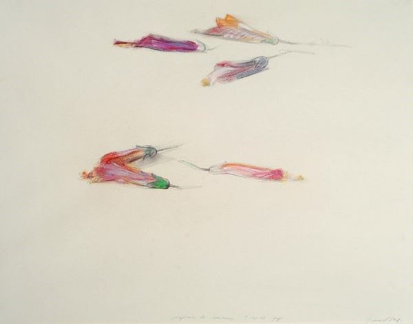 Piero Guccione : Fiori  (1978)  - Pastelli su carta - Auction Arte Moderna e Contemporanea - III - Galleria Pananti Casa d'Aste
