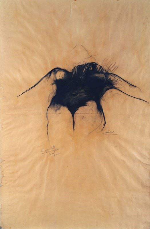 Gianni Dova : Nudo di donna  - Carboncino su carta - Auction Arte Moderna e Contemporanea - III - Galleria Pananti Casa d'Aste