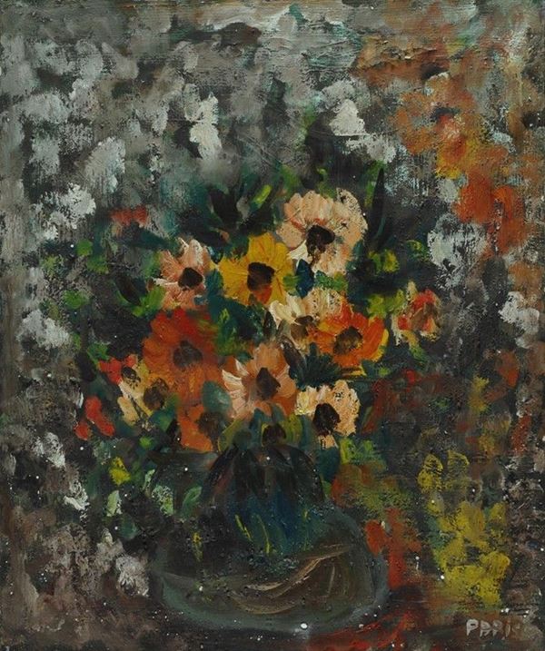 Remo Parise : Vaso di fiori  - Olio su tela - Asta Arte Moderna e Contemporanea - III - Galleria Pananti Casa d'Aste