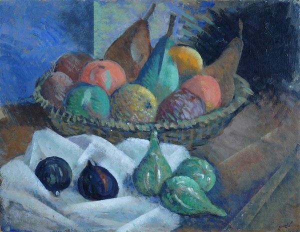 Quinto Martini : I fichi verdini  (1944)  - Olio su compensato - Auction Arte Moderna e Contemporanea - III - Galleria Pananti Casa d'Aste