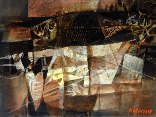 Giuseppe De Gregorio : Fossili  (1996)  - Olio su tela - Asta Arte Moderna e Contemporanea - Galleria Pananti Casa d'Aste
