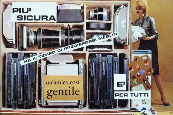 Lucia Marcucci : E' per tutti  (1964)  - Collage su faesite - Auction Arte Moderna e Contemporanea - III - Galleria Pananti Casa d'Aste