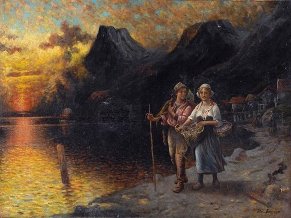 Peter Baumgartner - Paesaggio con figure