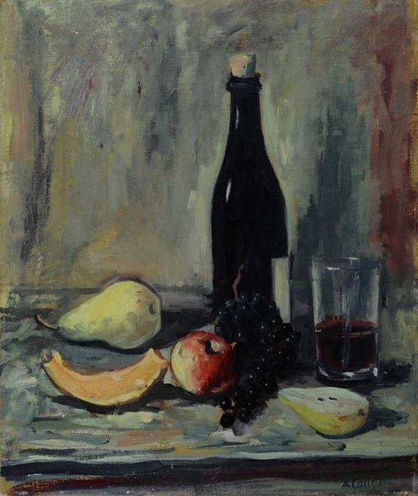 Alberto Caligiani : Natura morta  - Olio su tela - Auction Arte Moderna e Contemporanea - III - Galleria Pananti Casa d'Aste