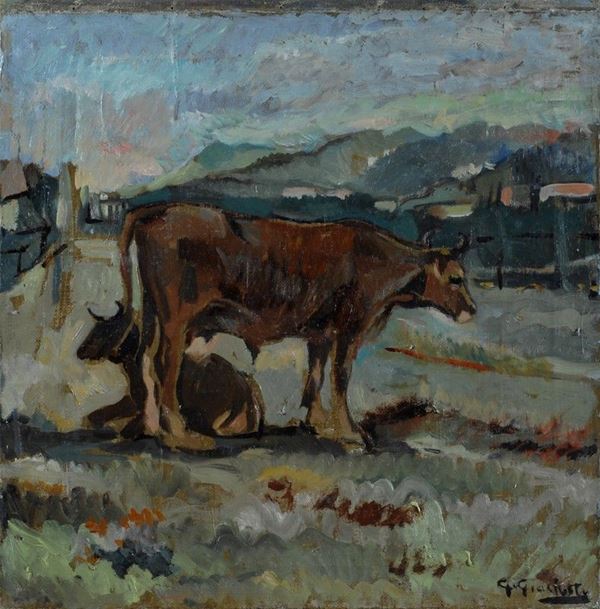 Giulio Cesare Giachetti - Bovini nel paesaggio