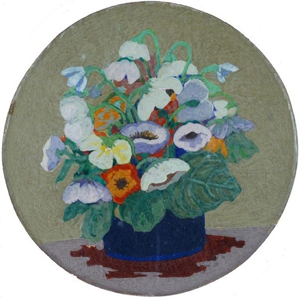 Marcello Boccacci : Vaso di fiori  - Olio su cartone - Auction Arte Moderna e Contemporanea - III - Galleria Pananti Casa d'Aste