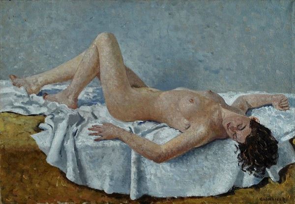 Giovanni Colacicchi : Nudo di donna  - Olio su tela - Auction Arte Moderna e Contemporanea - III - Galleria Pananti Casa d'Aste