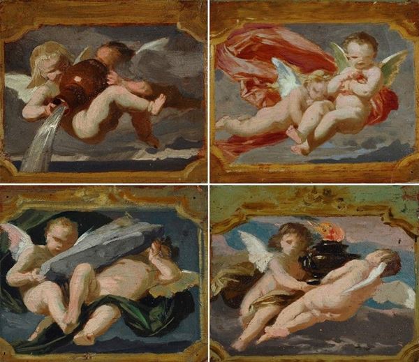 Scuola Toscana, seconda met&#224; XIX sec. - Allegoria dei quattro elementi