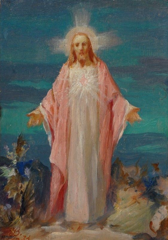 Anonimo, XX sec. : Trasfigurazione di Gesù  - Olio su legno - Auction AUTORI DEL XIX E XX SEC - II - Galleria Pananti Casa d'Aste
