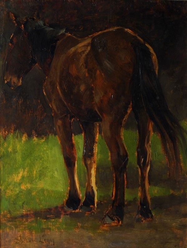 Arthur Lemon : Cavallo   - Olio su legno - Auction AUTORI DEL XIX E XX SEC - II - Galleria Pananti Casa d'Aste