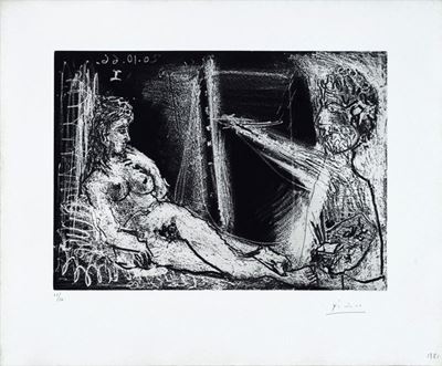 Peintre En Demi-figure Et Modele Allongè