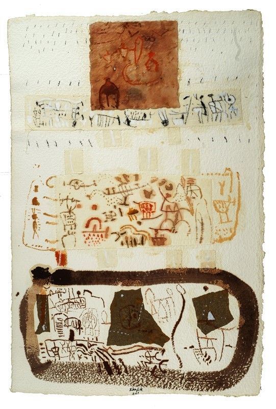 Medhat Shafik : Senza titolo  (2001)  - Tecnica mista su carta - Auction Arte Moderna e Contemporanea - III - Galleria Pananti Casa d'Aste
